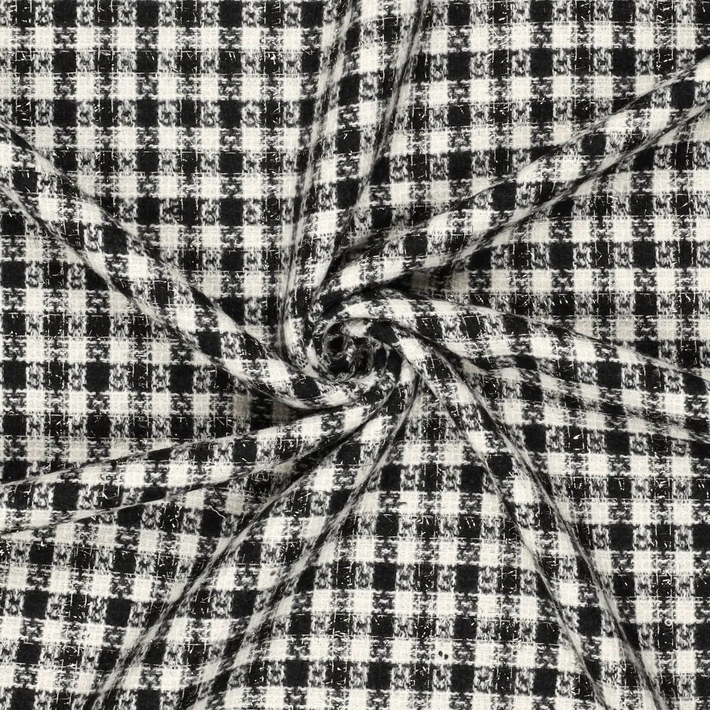 22116 Recycled Woolen Blend Shiny Checks  22116 Recycled Woolen Blend Shiny Checks