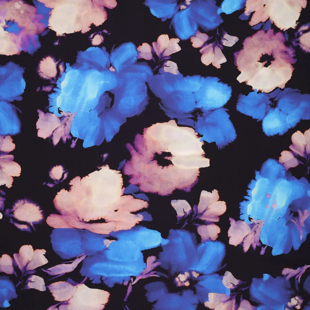 23006 Vi Poplin Stretch Fluid Flowers 