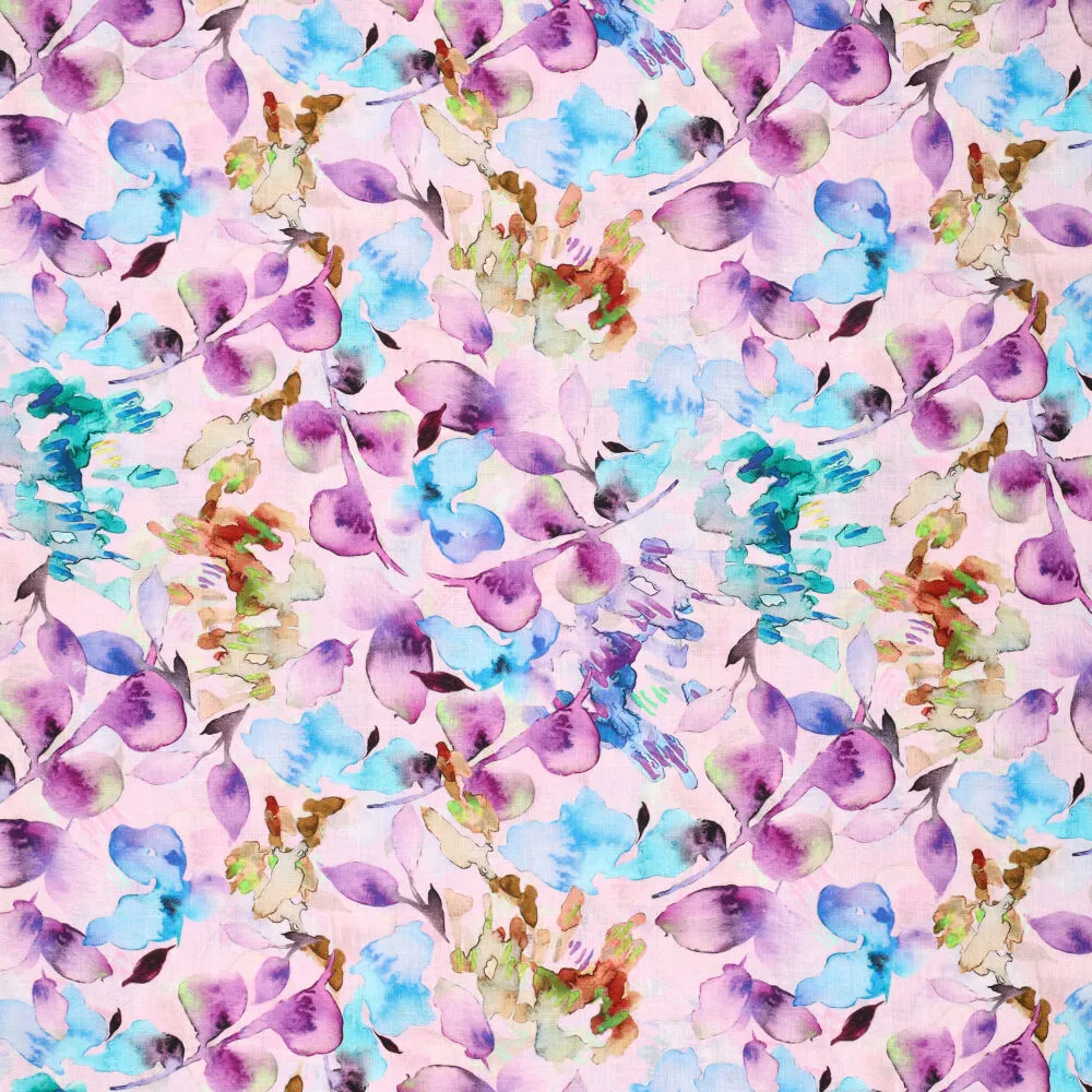 20818 Aquarel Leaves Ramie Linen 20818 Aquarel Leaves Ramie Linen