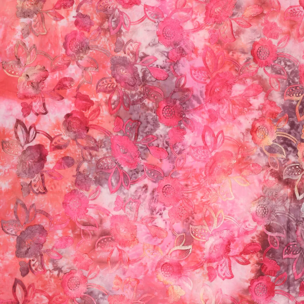 22914 Tie Dye Flora Embroidery