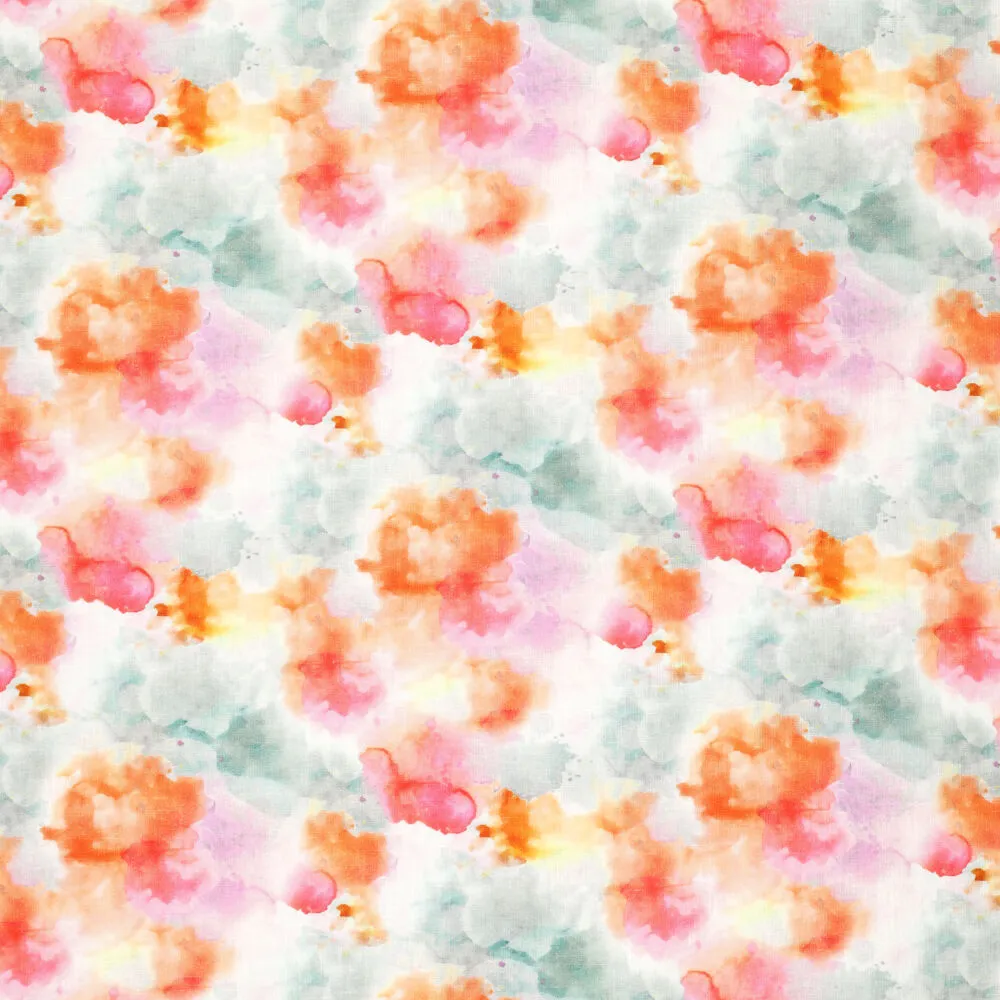 20819 Abstract Flowers Ramie Linen