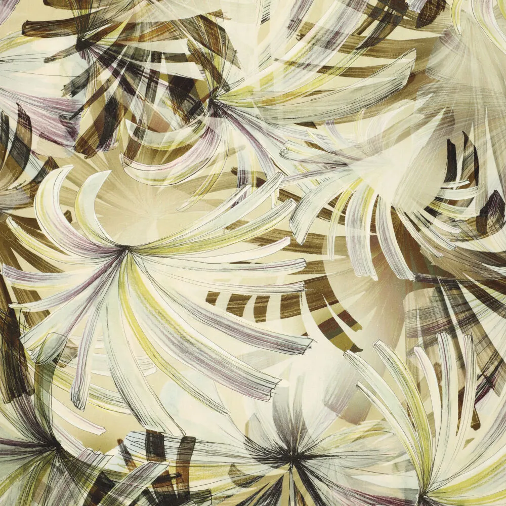 23508 Botanical Leaves Linen Slub