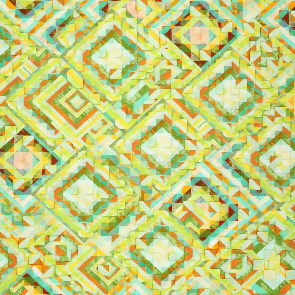 19827 Digi Vintage Graphic Tiles Rayon