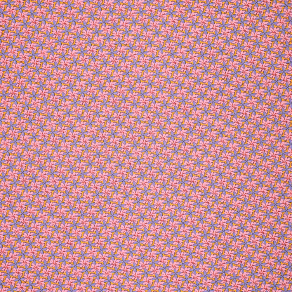 19774 Tropical 70s Flowers Viscose Poplin