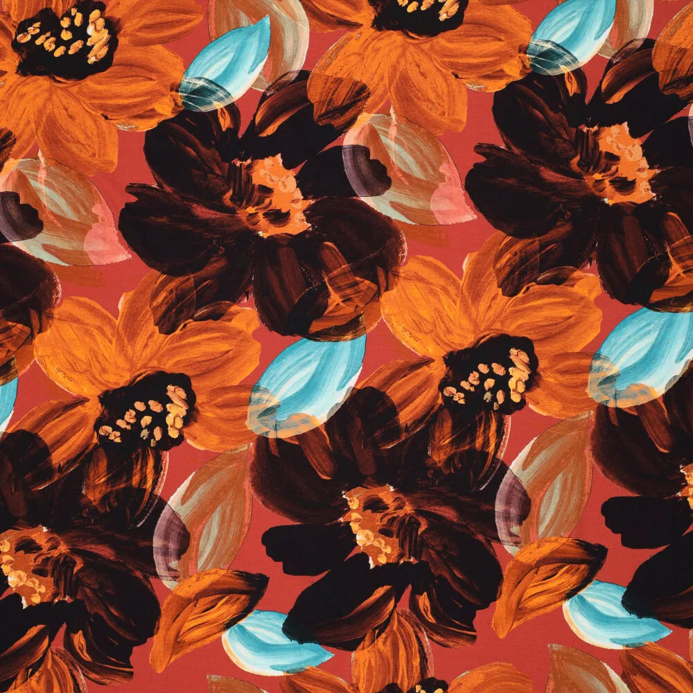 23002 Layered Flowers Viscose Spandex