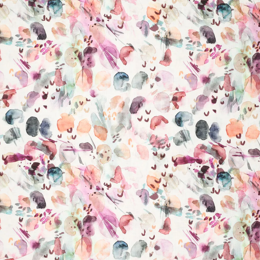 20824 Aquarel Flowers Ramie Linen