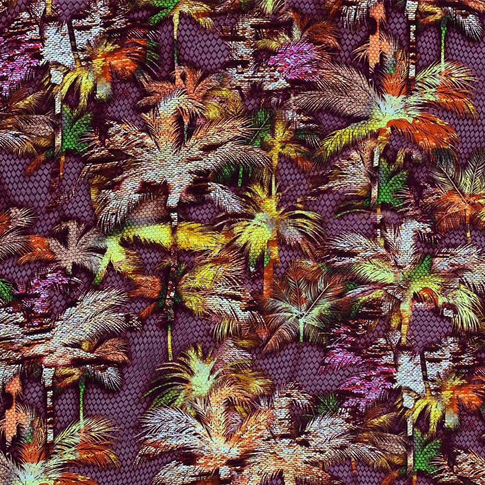 18967 Digi Sequin Palms Rayon