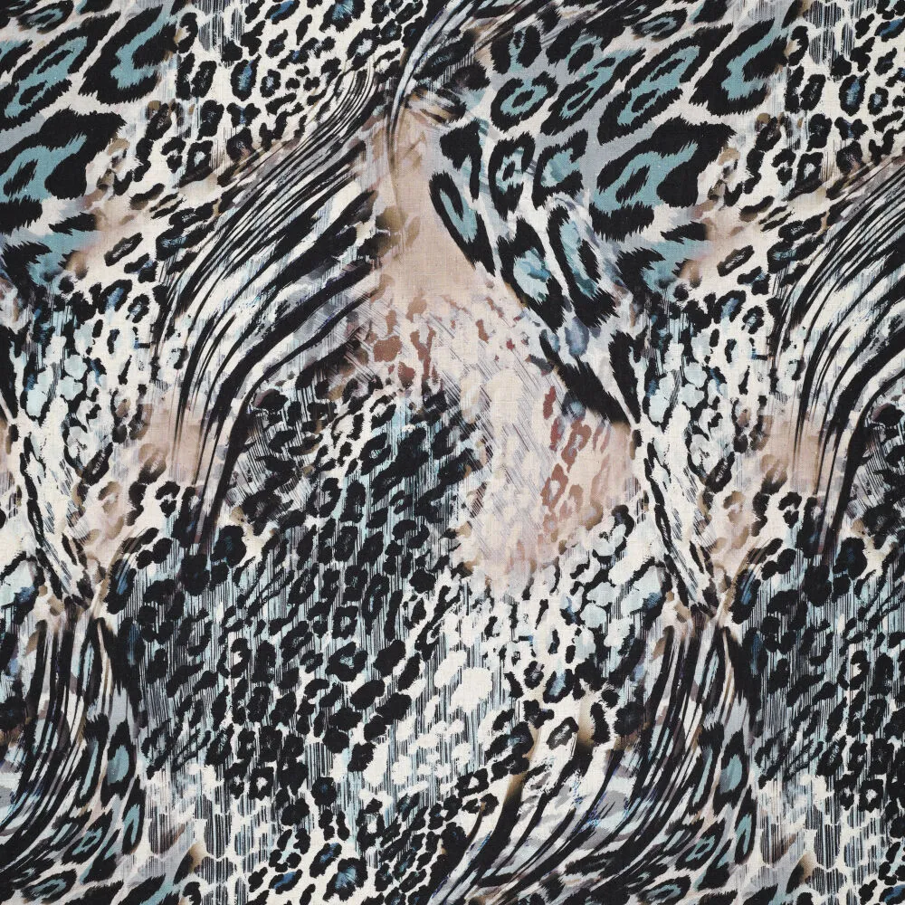 21561 Digi Leopard Linen Slub 21561 Digi Leopard Linen Slub