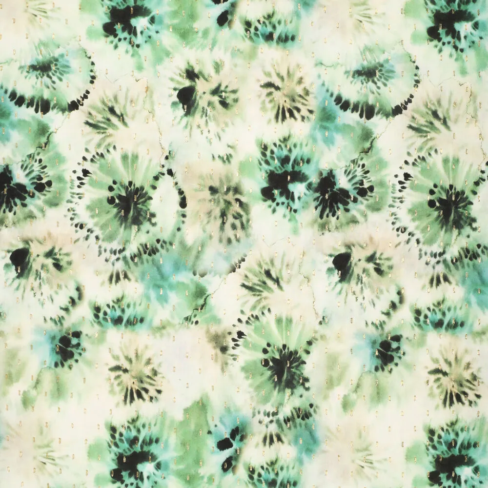 20916 Digi Ink Flowers Lurex Jacquard