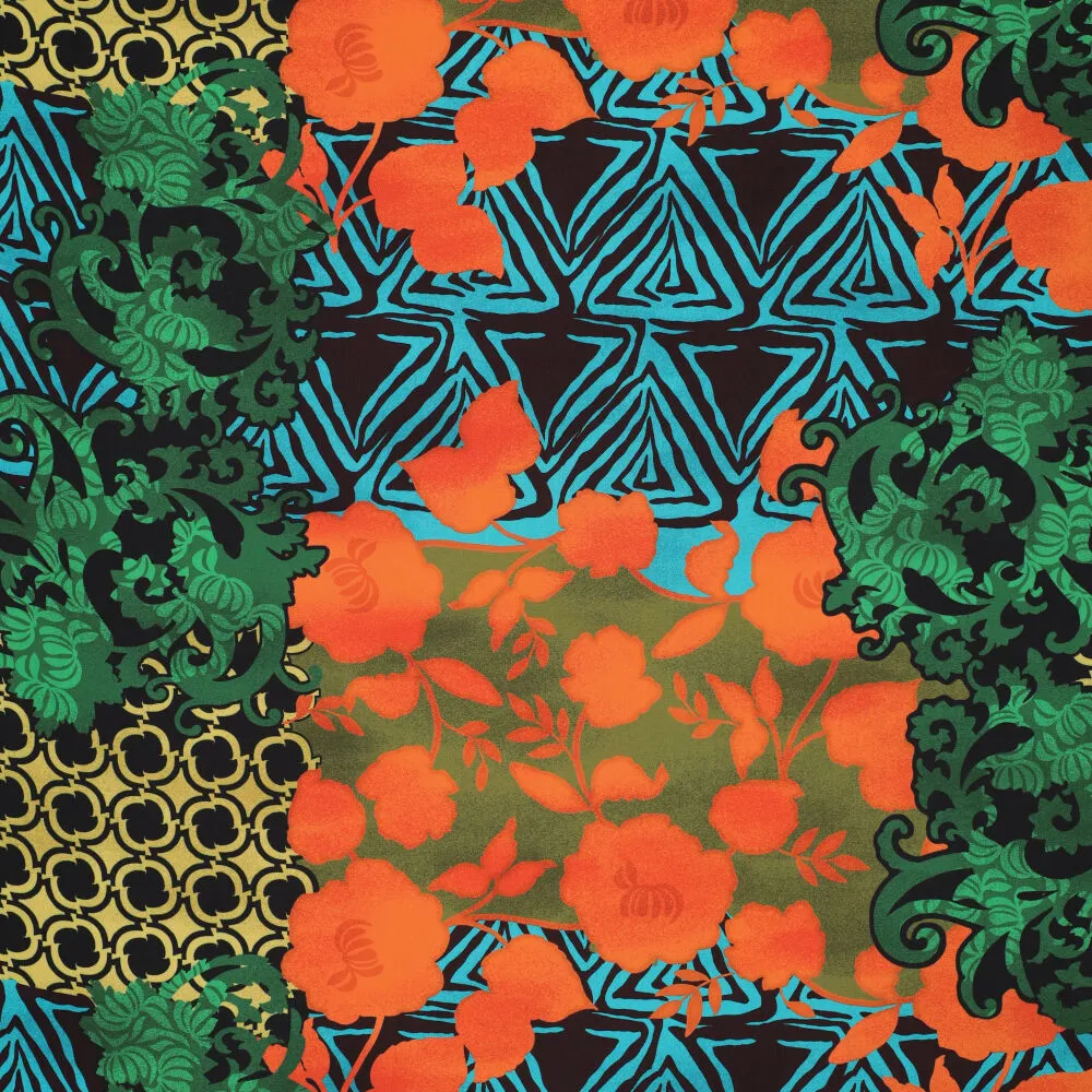 23008 Vi Poplin Stretch Ornamental Patchwork 