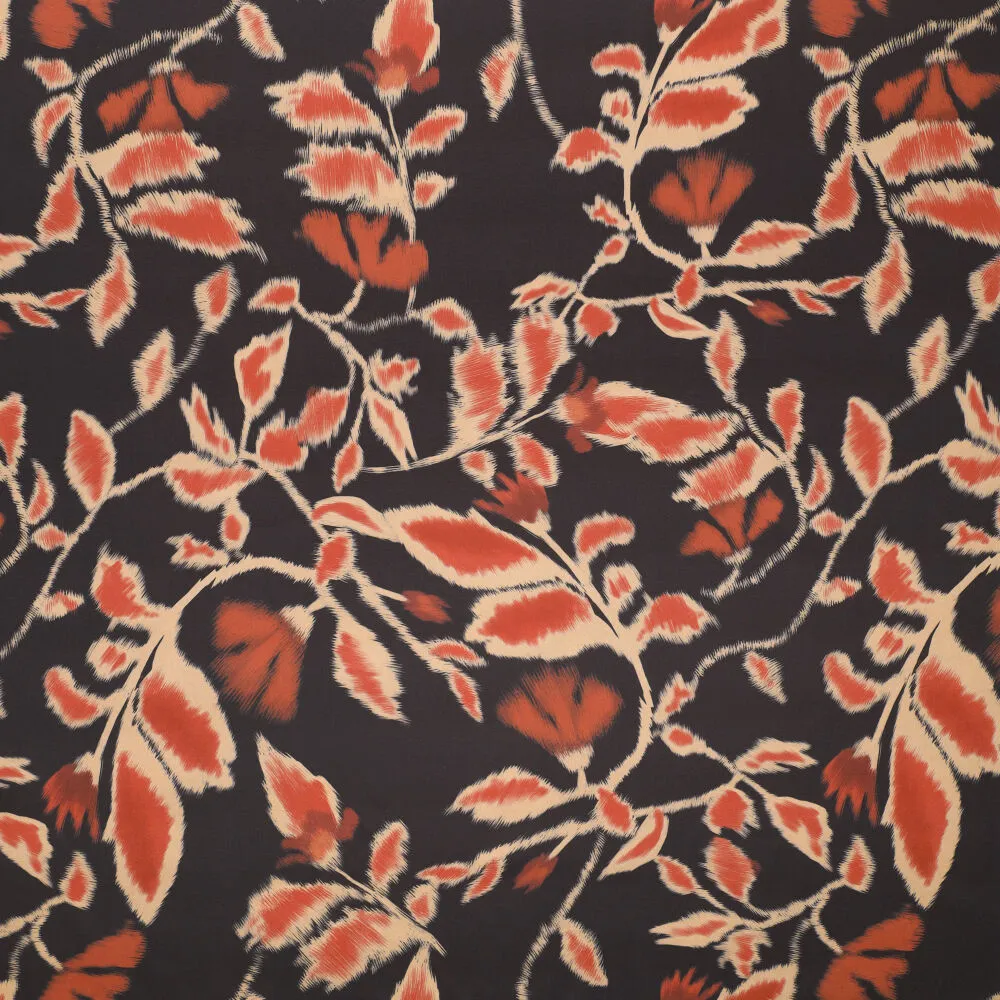 20119 Ikat Flowers Stretch Satin