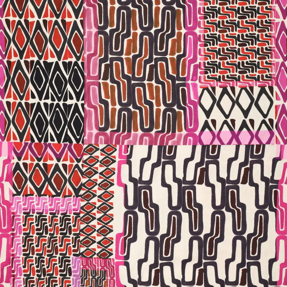 22587 Tribal Motifs Silky Viscose Satin  22587 Tribal Motifs Silky Viscose Satin