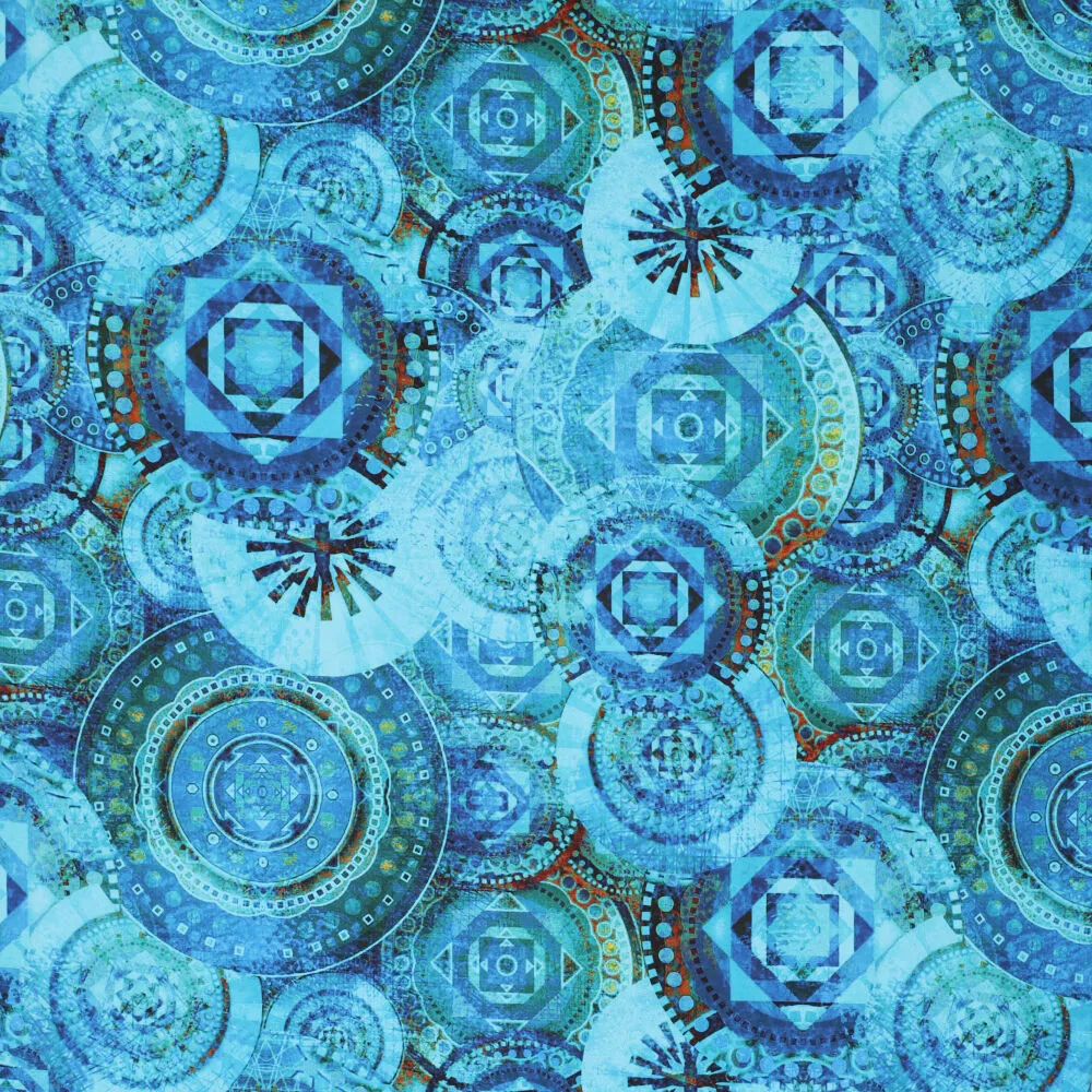 19595 Mandala Poplin Stretch Washed Silicon