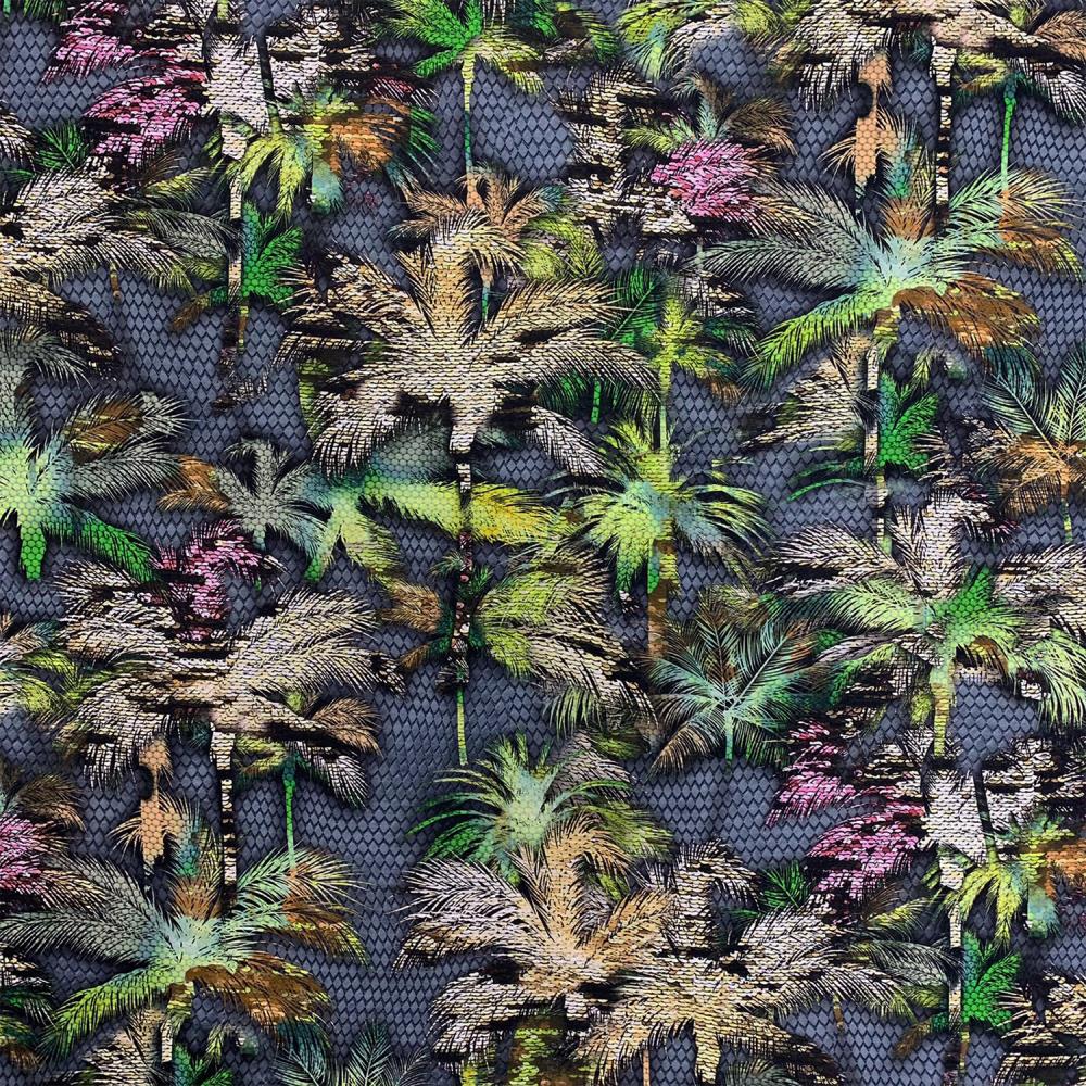 18967 Digi Sequin Palms Rayon