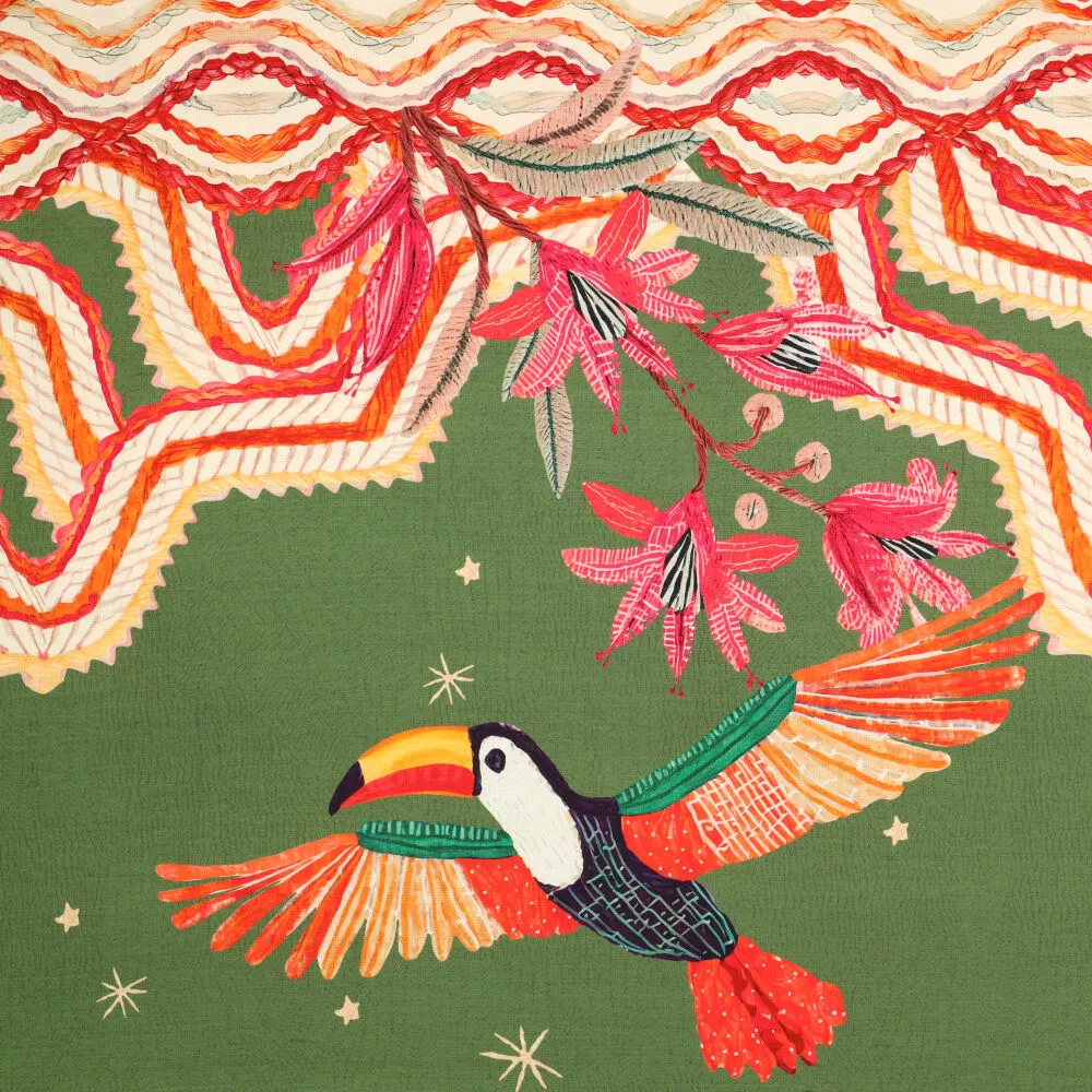22546 Viscose Twill Tucan Birds 