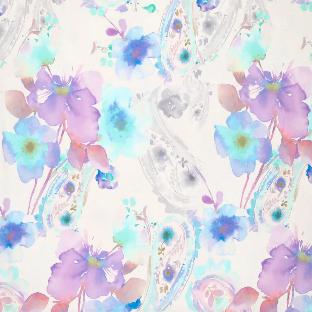 22581 Paisley Poppy Viscose Satin  22581 Paisley Poppy Viscose Satin